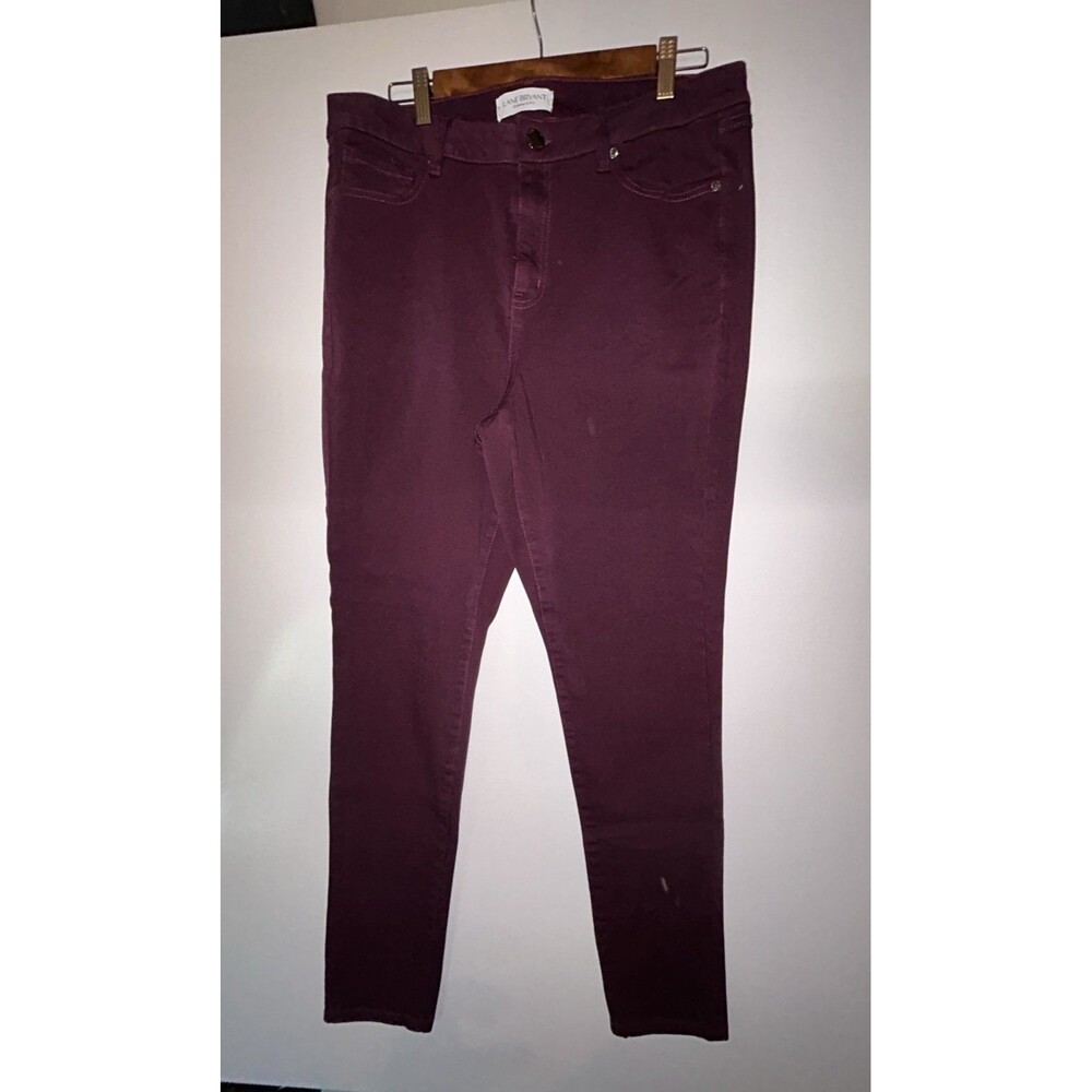LANE BRYANT Sz 14 High Rise Ultimate Stretch Skinny Burgundy  Jean Women